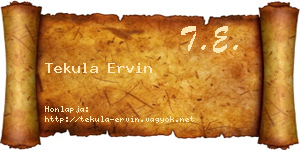 Tekula Ervin névjegykártya